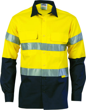 HiVis Two Tone Cool-Breeze Cotton Long Sleeve With Reflective Tape