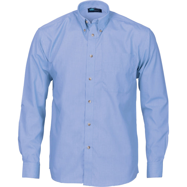 Polyester Chambray Long Sleeve Business Shirt