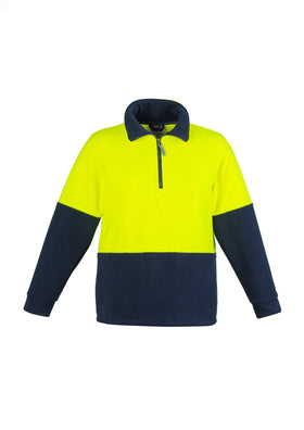 Unisex Hi Vis 1/2 Zip Polar Fleece Pullover