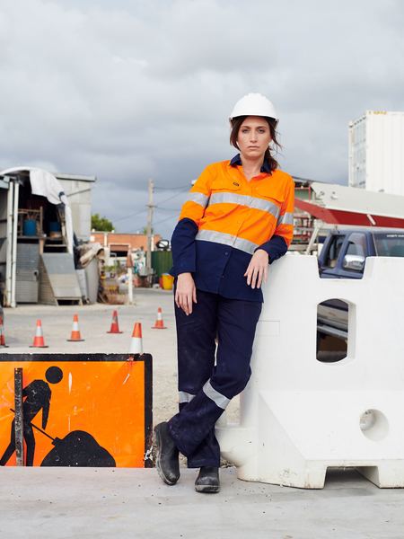 Womens Taped Hi Vis Cool Lightweight Drill Shirt