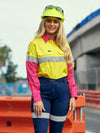 Womens Taped Hi Vis Cool Lightweight Drill Shirt