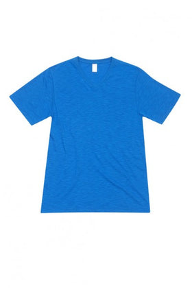 Mens Raw Cotton Wave V-Neck T-Shirt