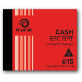 OLYMPIC 615 CARBON BOOK TRIPLICATE 100X125MM CASH RECEIPT 100 LEAF