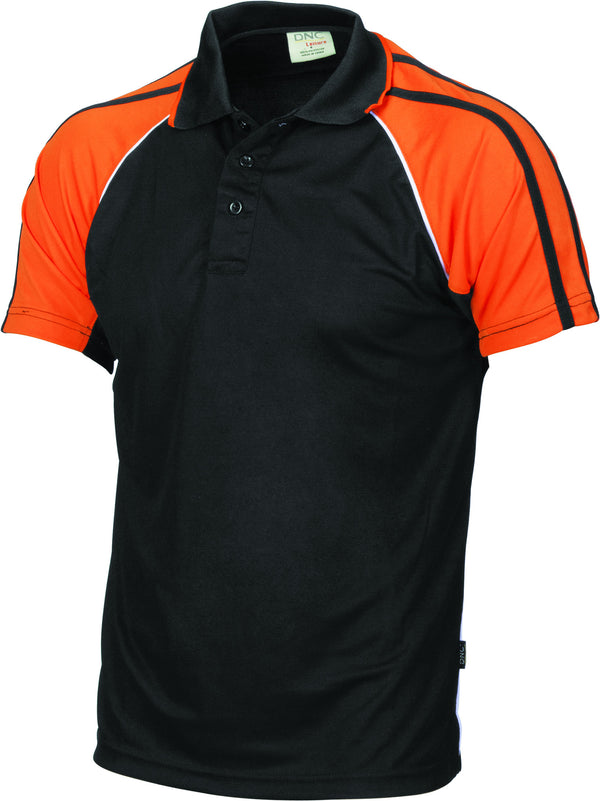 Kids Cool Breathe Twin Stripe Contrast Raglan Polo