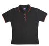 Ladies Double Stripe Trim Collar Polo