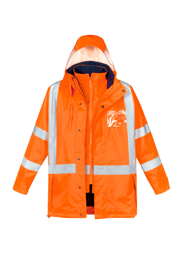 Mens Hi Vis X Back 4 in 1 Waterproof Jacket