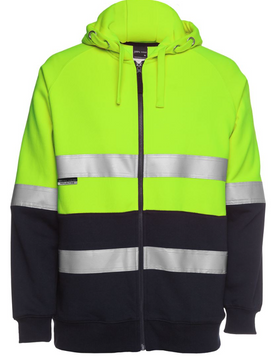 Hi Vis (D+N) Full Zip Fleecy Hoodie
