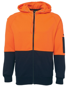 Hi Vis Full Zip Fleecy Hoodie