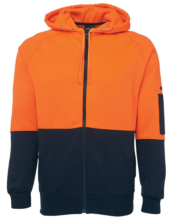 Hi Vis Full Zip Fleecy Hoodie