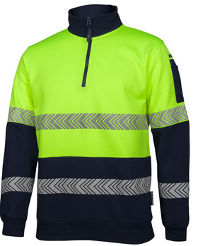 Hi Vis 1/2 Zip Segmented Tape Fleecy