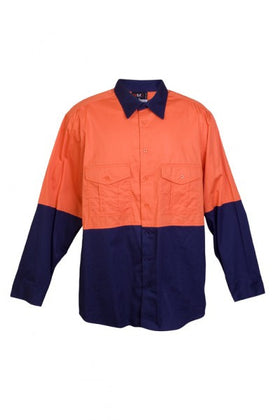 Mens Long Sleeve Combed Cotton Drill Shirt