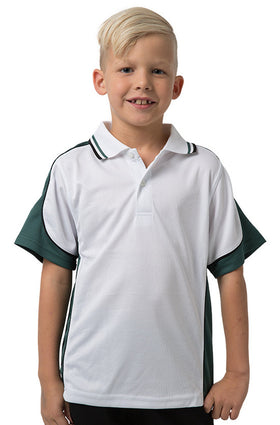 Kids White Cooldry Panel Polo