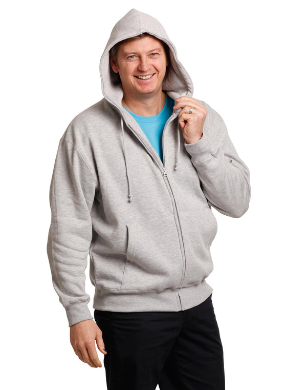 Mens Fleecy Double Bay Full Zip Hoodie