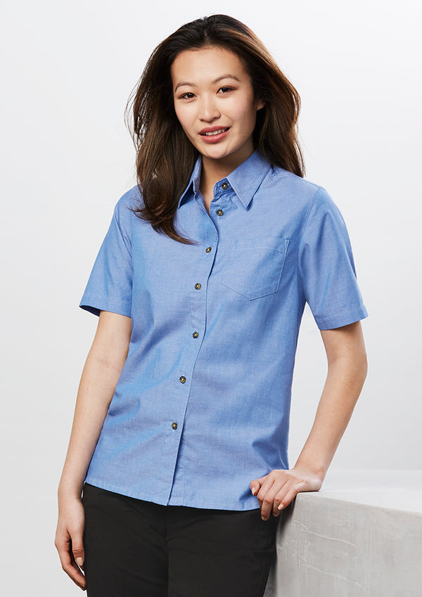 Ladies Chambray Short Sleeve Shirt