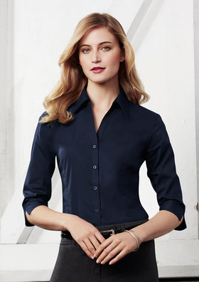 Ladies 3/4 Sleeve Metro Shirt
