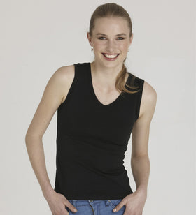 Ladies Sleevless V Neck Tank Top