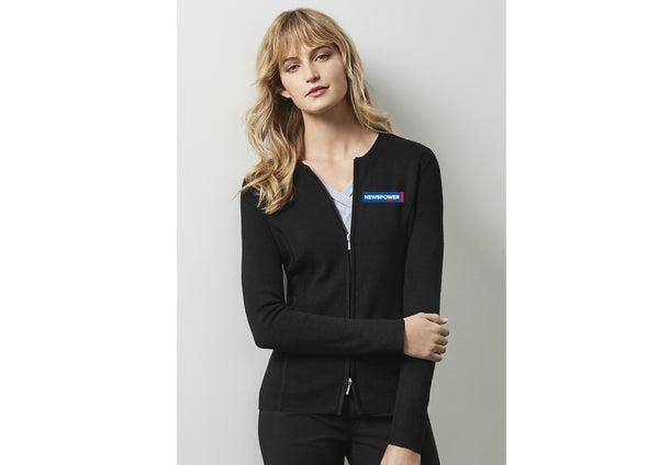 NEWSPOWER LADIES 2-WAY ZIP CARDIGAN