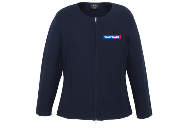 NEWSPOWER LADIES 2-WAY ZIP CARDIGAN