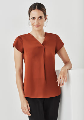 Kayla V-Neck Pleat Blouse