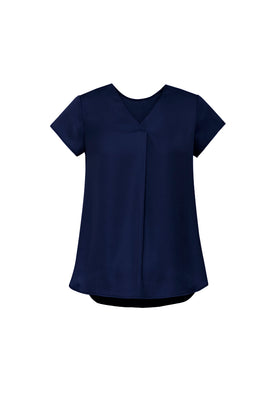 Kayla V-Neck Pleat Blouse
