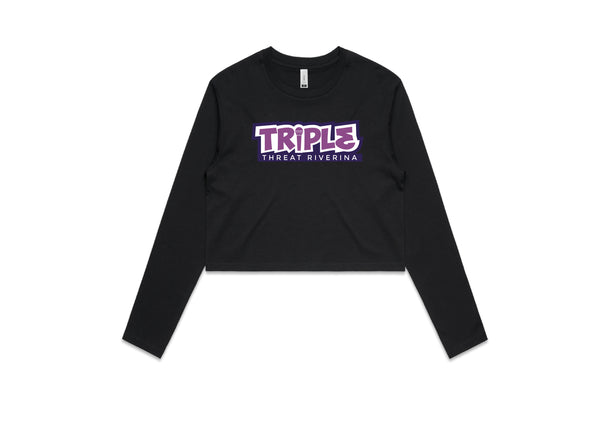 Triple Threat L/S Crop Tee