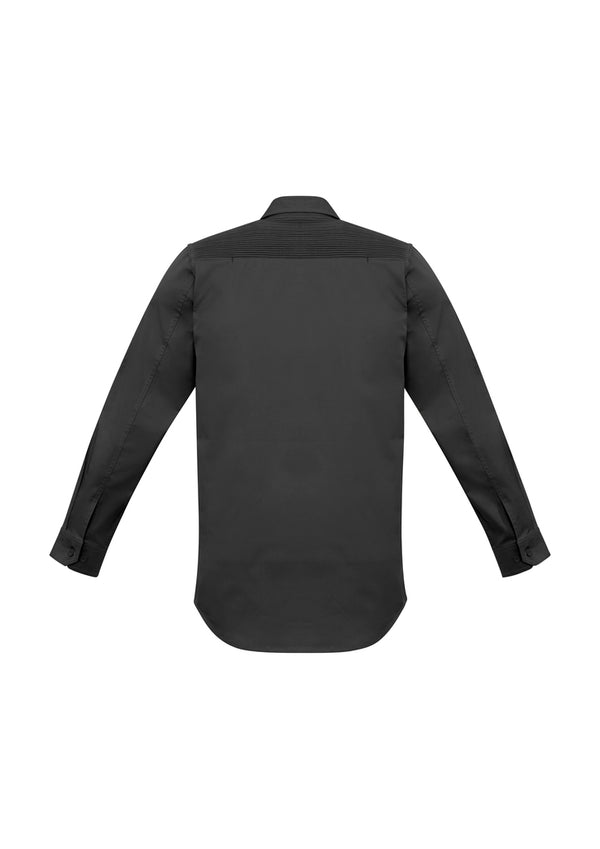 NEW Streetworx Mens L/S Stretch Shirt - Charcoal