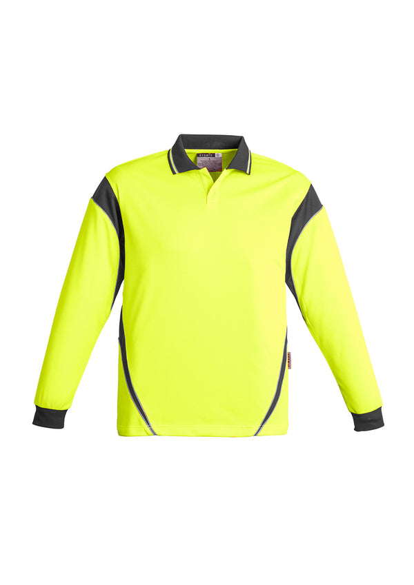 Mens Hi Vis Aztec Long Sleeve Polo