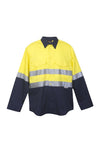 Mens 3M Reflective Panel Combed Cotton Long Sleeve Shirt