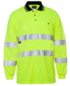 Hi Vis Bio Motion (D+N) Long Sleeve Polo With Tape