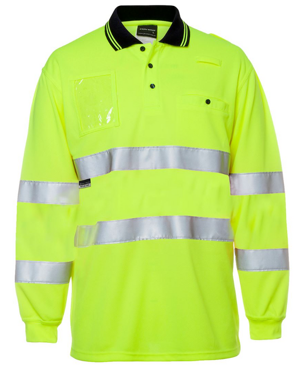 Hi Vis Bio Motion (D+N) Long Sleeve Polo With Tape