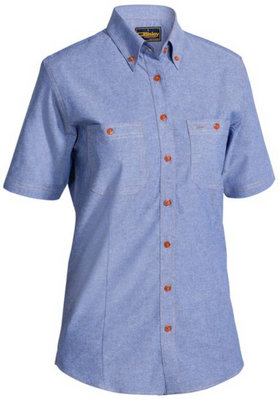 Womens Chambray Shirt Short Sleeve