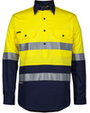 Hi Vis (D+N) Close Front Long Sleeve 150g Work Shirt