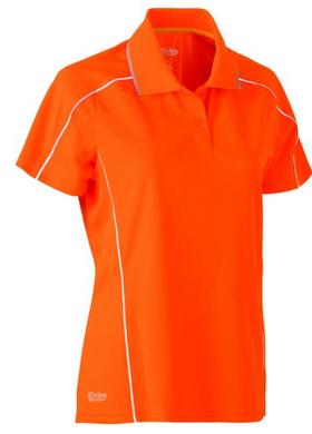 Womens Cool Mesh Polo With Reflective Piping