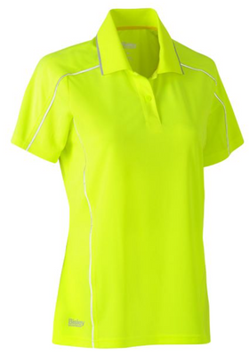 Womens Cool Mesh Polo With Reflective Piping