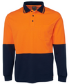 Hi Vis Cotton Back Long Sleeve Polo