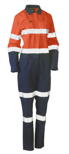 Womens Taped Hi Vis Cotton Drill Coverall