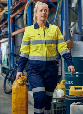 Womens Taped Hi Vis Cotton Drill Coverall
