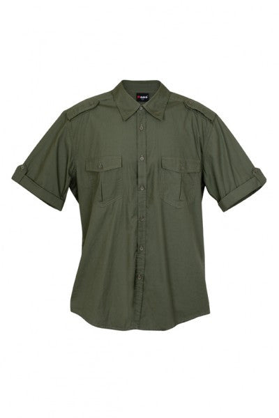 Mens Short Sleeve Military Shirt