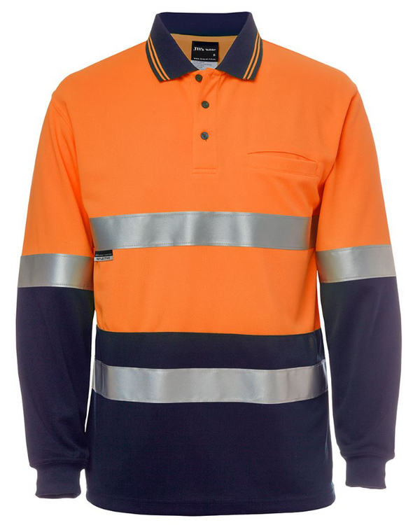 Hi Vis Long Sleeve (D+N) Cotton Back Polo
