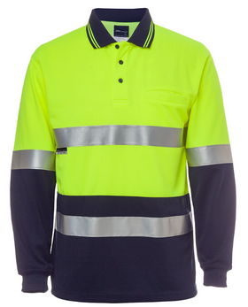 Hi Vis Non Cuff (D+N) Traditional Polo Long Sleeve