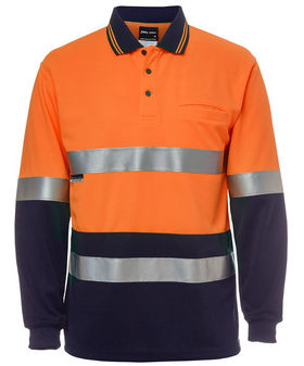 Hi Vis Non Cuff (D+N) Traditional Polo Long Sleeve