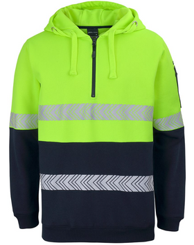 Hi Vis (D+N) 1/2 Zip Segmented Tape Hoodie