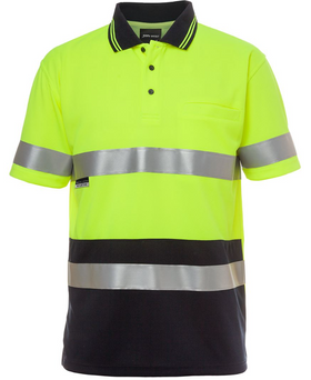 Hi Vis Non Cuff (D+N) Traditional Polo Short Sleeve