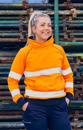 Womens Taped Hi Vis Fleece Jumper