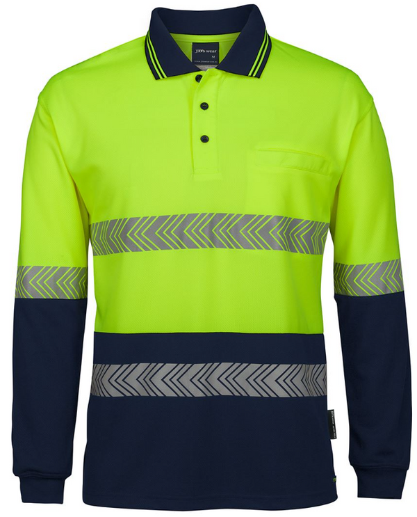 Hi Vis Segmented Tape Polo Long Sleeve