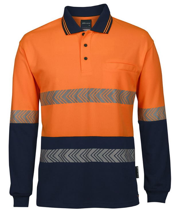 Hi Vis Segmented Tape Polo Long Sleeve