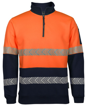 Hi Vis 1/2 Zip Segmented Tape Fleecy