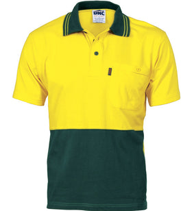 HiVis Cool-Breeze Cotton Short Sleeve Jersey Polo Shirt With Under Arm Cotton Mesh