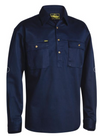 Closed Front Cotton Drill Shirt Long Sleeve