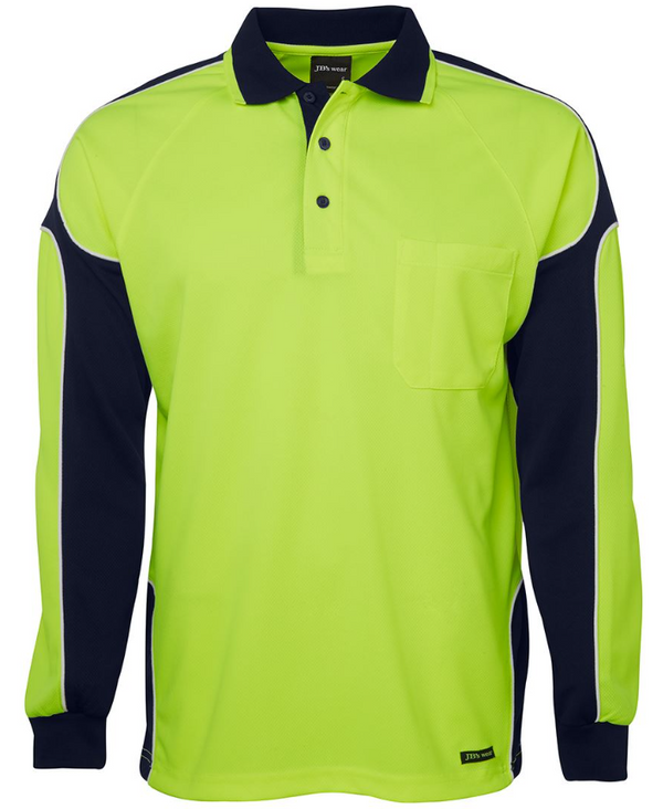 Hi Vis Long Sleeve Arm Panel Polo